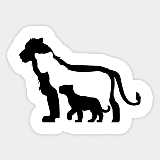 Black and White Lions Sticker